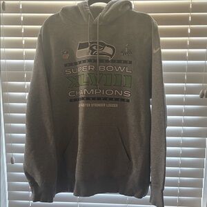 VINTAGE Super Bowl XLVIII Champions Gray Hoodie